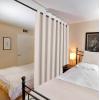 imageHVERSAILTEX Room Darkening Linen Curtain for BedroomLiving Room Extra Wide Blackout Curtains 100 x 84 Inches for Patio Glass Door Primitive Textured Thick Linen Burlap Fabric Heather Aegean BlueHeather Ivory