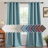 imageHVERSAILTEX Room Darkening Linen Curtain for BedroomLiving Room Extra Wide Blackout Curtains 100 x 84 Inches for Patio Glass Door Primitive Textured Thick Linen Burlap Fabric Heather Aegean BlueHeather Eggshell Blue