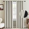 imageHVERSAILTEX Room Darkening Linen Curtain for BedroomLiving Room Extra Wide Blackout Curtains 100 x 84 Inches for Patio Glass Door Primitive Textured Thick Linen Burlap Fabric Heather Aegean Blue90 Blackout Heather Ivory