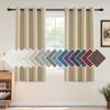 imageHVERSAILTEX Room Darkening Linen Curtain for BedroomLiving Room Extra Wide Blackout Curtains 100 x 84 Inches for Patio Glass Door Primitive Textured Thick Linen Burlap Fabric Heather Aegean BlueHeather Beige