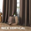 imageHVERSAILTEX Room Darkening Linen Curtain for BedroomLiving Room Extra Wide Blackout Curtains 100 x 84 Inches for Patio Glass Door Primitive Textured Thick Linen Burlap Fabric Heather Aegean BlueHeather Cocoa Brown
