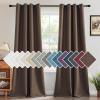 imageHVERSAILTEX Room Darkening Linen Curtain for BedroomLiving Room Extra Wide Blackout Curtains 100 x 84 Inches for Patio Glass Door Primitive Textured Thick Linen Burlap Fabric Heather Aegean BlueHeather Cocoa Brown
