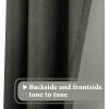 imageHVERSAILTEX Room Darkening Linen Curtain for BedroomLiving Room Extra Wide Blackout Curtains 100 x 84 Inches for Patio Glass Door Primitive Textured Thick Linen Burlap Fabric Heather Aegean BlueHeather Charcoal Gray