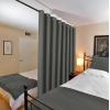 imageHVERSAILTEX Room Darkening Linen Curtain for BedroomLiving Room Extra Wide Blackout Curtains 100 x 84 Inches for Patio Glass Door Primitive Textured Thick Linen Burlap Fabric Heather Aegean BlueHeather Charcoal Gray