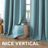 imageHVERSAILTEX Room Darkening Linen Curtain for BedroomLiving Room Extra Wide Blackout Curtains 100 x 84 Inches for Patio Glass Door Primitive Textured Thick Linen Burlap Fabric Heather Aegean BlueHeather Eggshell Blue