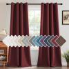 imageHVERSAILTEX Room Darkening Linen Curtain for BedroomLiving Room Extra Wide Blackout Curtains 100 x 84 Inches for Patio Glass Door Primitive Textured Thick Linen Burlap Fabric Heather Aegean BlueHeather Burgundy