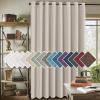 imageHVERSAILTEX Room Darkening Linen Curtain for BedroomLiving Room Extra Wide Blackout Curtains 100 x 84 Inches for Patio Glass Door Primitive Textured Thick Linen Burlap Fabric Heather Aegean BlueHeather Ivory