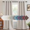 imageHVERSAILTEX Room Darkening Linen Curtain for BedroomLiving Room Extra Wide Blackout Curtains 100 x 84 Inches for Patio Glass Door Primitive Textured Thick Linen Burlap Fabric Heather Aegean BlueHeather Ivory