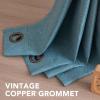 imageHVERSAILTEX Room Darkening Linen Curtain for BedroomLiving Room Extra Wide Blackout Curtains 100 x 84 Inches for Patio Glass Door Primitive Textured Thick Linen Burlap Fabric Heather Aegean BlueHeather Aegean Blue