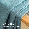 imageHVERSAILTEX Room Darkening Linen Curtain for BedroomLiving Room Extra Wide Blackout Curtains 100 x 84 Inches for Patio Glass Door Primitive Textured Thick Linen Burlap Fabric Heather Aegean BlueHeather Eggshell Blue