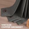 imageHVERSAILTEX Room Darkening Linen Curtain for BedroomLiving Room Extra Wide Blackout Curtains 100 x 84 Inches for Patio Glass Door Primitive Textured Thick Linen Burlap Fabric Heather Aegean BlueHeather Charcoal Gray