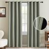 imageHVERSAILTEX Room Darkening Linen Curtain for BedroomLiving Room Extra Wide Blackout Curtains 100 x 84 Inches for Patio Glass Door Primitive Textured Thick Linen Burlap Fabric Heather Aegean Blue95 Blackout Heather Sage