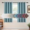 imageHVERSAILTEX Room Darkening Linen Curtain for BedroomLiving Room Extra Wide Blackout Curtains 100 x 84 Inches for Patio Glass Door Primitive Textured Thick Linen Burlap Fabric Heather Aegean BlueHeather Eggshell Blue