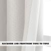 imageHVERSAILTEX Room Darkening Linen Curtain for BedroomLiving Room Extra Wide Blackout Curtains 100 x 84 Inches for Patio Glass Door Primitive Textured Thick Linen Burlap Fabric Heather Aegean BlueAntique White
