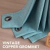 imageHVERSAILTEX Room Darkening Linen Curtain for BedroomLiving Room Extra Wide Blackout Curtains 100 x 84 Inches for Patio Glass Door Primitive Textured Thick Linen Burlap Fabric Heather Aegean BlueHeather Eggshell Blue