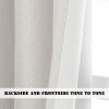 imageHVERSAILTEX Room Darkening Linen Curtain for BedroomLiving Room Extra Wide Blackout Curtains 100 x 84 Inches for Patio Glass Door Primitive Textured Thick Linen Burlap Fabric Heather Aegean BlueAntique White