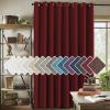 imageHVERSAILTEX Room Darkening Linen Curtain for BedroomLiving Room Extra Wide Blackout Curtains 100 x 84 Inches for Patio Glass Door Primitive Textured Thick Linen Burlap Fabric Heather Aegean BlueHeather Burgundy