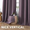 imageHVERSAILTEX Room Darkening Linen Curtain for BedroomLiving Room Extra Wide Blackout Curtains 100 x 84 Inches for Patio Glass Door Primitive Textured Thick Linen Burlap Fabric Heather Aegean BlueHeather Mauve