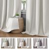 imageHVERSAILTEX Room Darkening Linen Curtain for BedroomLiving Room Extra Wide Blackout Curtains 100 x 84 Inches for Patio Glass Door Primitive Textured Thick Linen Burlap Fabric Heather Aegean Blue90 Blackout Heather Ivory