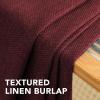 imageHVERSAILTEX Room Darkening Linen Curtain for BedroomLiving Room Extra Wide Blackout Curtains 100 x 84 Inches for Patio Glass Door Primitive Textured Thick Linen Burlap Fabric Heather Aegean BlueHeather Burgundy