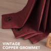 imageHVERSAILTEX Room Darkening Linen Curtain for BedroomLiving Room Extra Wide Blackout Curtains 100 x 84 Inches for Patio Glass Door Primitive Textured Thick Linen Burlap Fabric Heather Aegean BlueHeather Burgundy