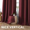 imageHVERSAILTEX Room Darkening Linen Curtain for BedroomLiving Room Extra Wide Blackout Curtains 100 x 84 Inches for Patio Glass Door Primitive Textured Thick Linen Burlap Fabric Heather Aegean BlueHeather Burgundy
