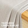 imageHVERSAILTEX Room Darkening Linen Curtain for BedroomLiving Room Extra Wide Blackout Curtains 100 x 84 Inches for Patio Glass Door Primitive Textured Thick Linen Burlap Fabric Heather Aegean BlueHeather Ivory