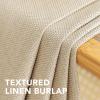 imageHVERSAILTEX Room Darkening Linen Curtain for BedroomLiving Room Extra Wide Blackout Curtains 100 x 84 Inches for Patio Glass Door Primitive Textured Thick Linen Burlap Fabric Heather Aegean BlueHeather Beige