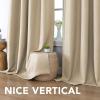 imageHVERSAILTEX Room Darkening Linen Curtain for BedroomLiving Room Extra Wide Blackout Curtains 100 x 84 Inches for Patio Glass Door Primitive Textured Thick Linen Burlap Fabric Heather Aegean BlueHeather Beige