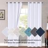 imageHVERSAILTEX Room Darkening Linen Curtain for BedroomLiving Room Extra Wide Blackout Curtains 100 x 84 Inches for Patio Glass Door Primitive Textured Thick Linen Burlap Fabric Heather Aegean BlueHeather Ivory