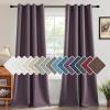 imageHVERSAILTEX Room Darkening Linen Curtain for BedroomLiving Room Extra Wide Blackout Curtains 100 x 84 Inches for Patio Glass Door Primitive Textured Thick Linen Burlap Fabric Heather Aegean BlueHeather Mauve
