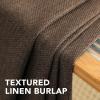 imageHVERSAILTEX Room Darkening Linen Curtain for BedroomLiving Room Extra Wide Blackout Curtains 100 x 84 Inches for Patio Glass Door Primitive Textured Thick Linen Burlap Fabric Heather Aegean BlueHeather Cocoa Brown