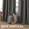 imageHVERSAILTEX Room Darkening Linen Curtain for BedroomLiving Room Extra Wide Blackout Curtains 100 x 84 Inches for Patio Glass Door Primitive Textured Thick Linen Burlap Fabric Heather Aegean BlueHeather Charcoal Gray