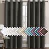 imageHVERSAILTEX Room Darkening Linen Curtain for BedroomLiving Room Extra Wide Blackout Curtains 100 x 84 Inches for Patio Glass Door Primitive Textured Thick Linen Burlap Fabric Heather Aegean BlueHeather Charcoal Gray