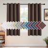 imageHVERSAILTEX Room Darkening Linen Curtain for BedroomLiving Room Extra Wide Blackout Curtains 100 x 84 Inches for Patio Glass Door Primitive Textured Thick Linen Burlap Fabric Heather Aegean BlueHeather Cocoa Brown