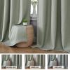 imageHVERSAILTEX Room Darkening Linen Curtain for BedroomLiving Room Extra Wide Blackout Curtains 100 x 84 Inches for Patio Glass Door Primitive Textured Thick Linen Burlap Fabric Heather Aegean Blue95 Blackout Heather Sage