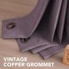 imageHVERSAILTEX Room Darkening Linen Curtain for BedroomLiving Room Extra Wide Blackout Curtains 100 x 84 Inches for Patio Glass Door Primitive Textured Thick Linen Burlap Fabric Heather Aegean BlueHeather Mauve