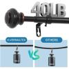 imageHVERSAILTEX Single Window Curtain Rods for Windows 28 to 48 Inches Adjustable Decorative 34 Inch Diameter with Classic Finials BlackBlack