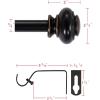 imageHVERSAILTEX Single Window Curtain Rods for Windows 28 to 48 Inches Adjustable Decorative 34 Inch Diameter with Classic Finials BlackBlack