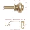 imageHVERSAILTEX Single Window Curtain Rods for Windows 28 to 48 Inches Adjustable Decorative 34 Inch Diameter with Classic Finials BlackChampagne Gold
