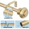 imageHVERSAILTEX Single Window Curtain Rods for Windows 28 to 48 Inches Adjustable Decorative 34 Inch Diameter with Classic Finials BlackChampagne Gold