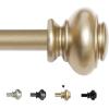 imageHVERSAILTEX Single Window Curtain Rods for Windows 28 to 48 Inches Adjustable Decorative 34 Inch Diameter with Classic Finials BlackChampagne Gold