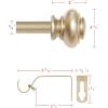 imageHVERSAILTEX Single Window Curtain Rods for Windows 28 to 48 Inches Adjustable Decorative 34 Inch Diameter with Classic Finials BlackChampagne Gold