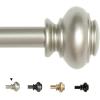 imageHVERSAILTEX Single Window Curtain Rods for Windows 28 to 48 Inches Adjustable Decorative 34 Inch Diameter with Classic Finials BlackNickel