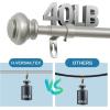 imageHVERSAILTEX Single Window Curtain Rods for Windows 28 to 48 Inches Adjustable Decorative 34 Inch Diameter with Classic Finials BlackNickel