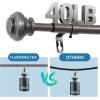 imageHVERSAILTEX Single Window Curtain Rods for Windows 28 to 48 Inches Adjustable Decorative 34 Inch Diameter with Classic Finials BlackPewter