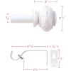 imageHVERSAILTEX Single Window Curtain Rods for Windows 28 to 48 Inches Adjustable Decorative 34 Inch Diameter with Classic Finials BlackWhite