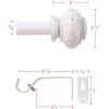 imageHVERSAILTEX Single Window Curtain Rods for Windows 28 to 48 Inches Adjustable Decorative 34 Inch Diameter with Classic Finials BlackWhite