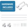 imageHVERSAILTEX Single Window Curtain Rods for Windows 28 to 48 Inches Adjustable Decorative 34 Inch Diameter with Classic Finials BlackWhite