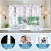 imageHVERSAILTEX Valance for Kitchen WindowsBathroomLiving RoomBedroom Blackout Window Valance Thermal Insulated Rod Pocket Valance Curtains 52quot W x 18quot L 2 Panels Grey and TurquoiseCamelliagrey
